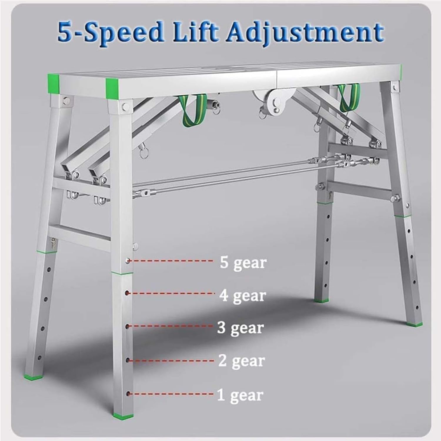Plate-forme de travail pliable et réglable - Robuste - Capacité de 400 kg - 0,6 m - Multifonction - Hauteur réglable - Pour un usage domestique et professionnel
