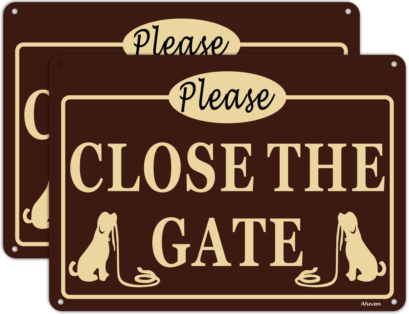 4er-Set Aluminium-Schild 'Dogs In Yard Please Close Gate', 25,4 X 8,9 Cm, Reflektierend & Wasserdicht – Für Garten, Hof & Zaun