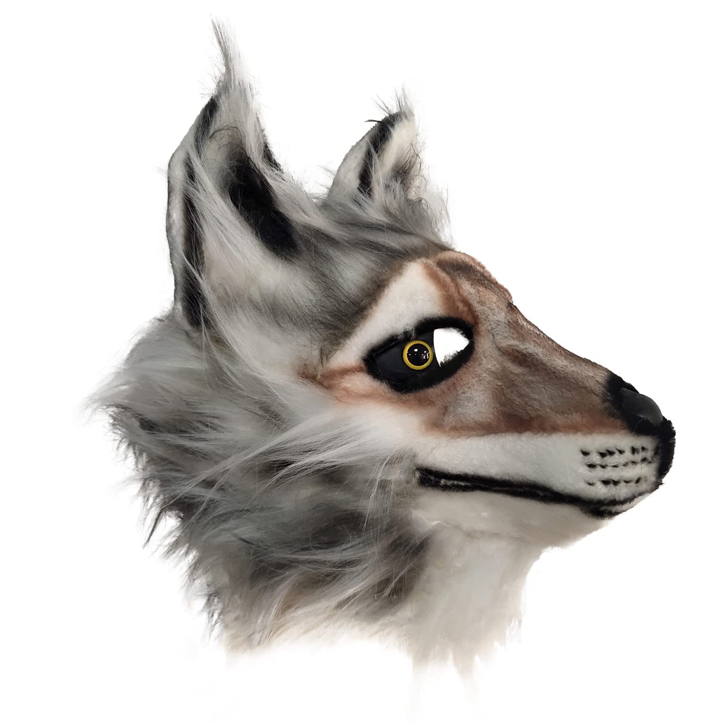 Plush Wolf Headgear Animal Cosplay Wolf Latex Hood Mask, Halloween Cosplay Costume Mask Props, Adult