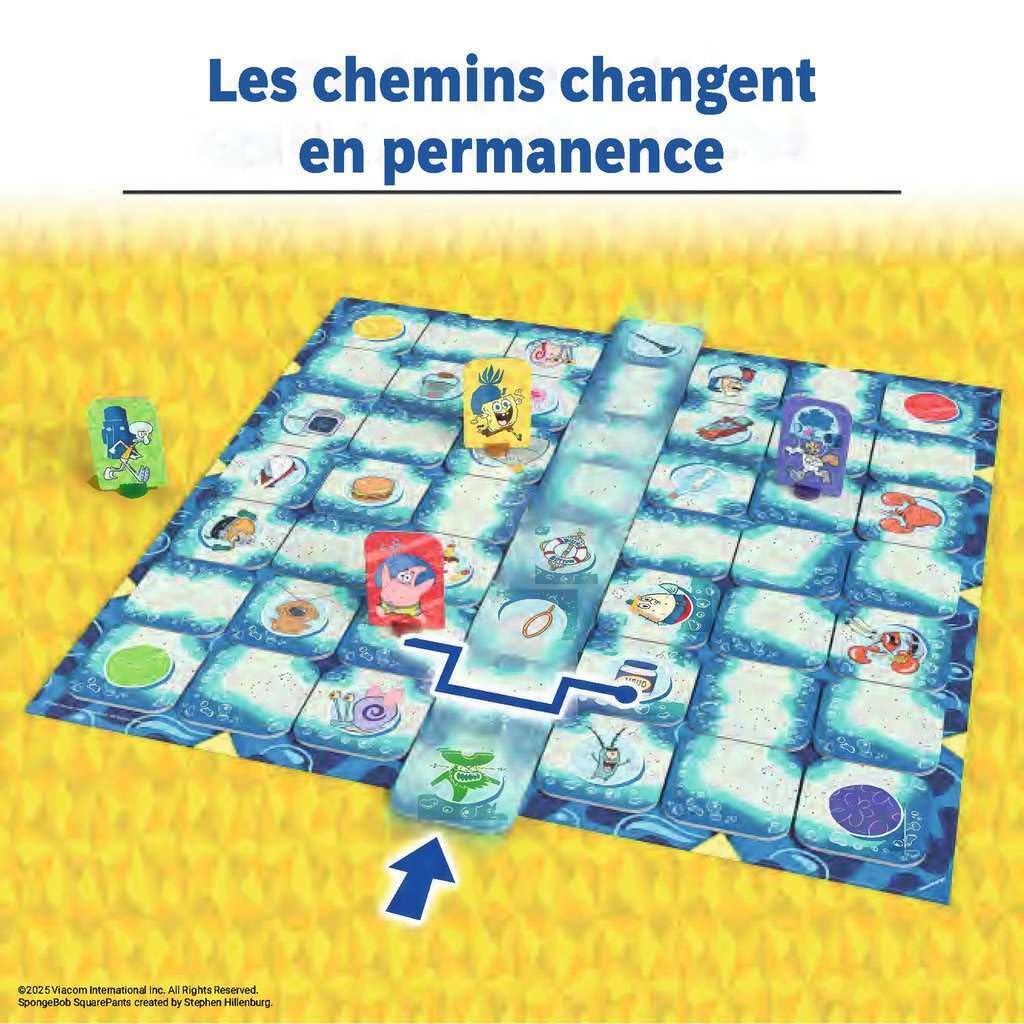 Ravensburger Games 25090 - Spongebob Squarepants Labyrinth - Le Jeu Classique dans Le Style de la série pour 2 à 4 Joueurs de 7 Ans et Plus