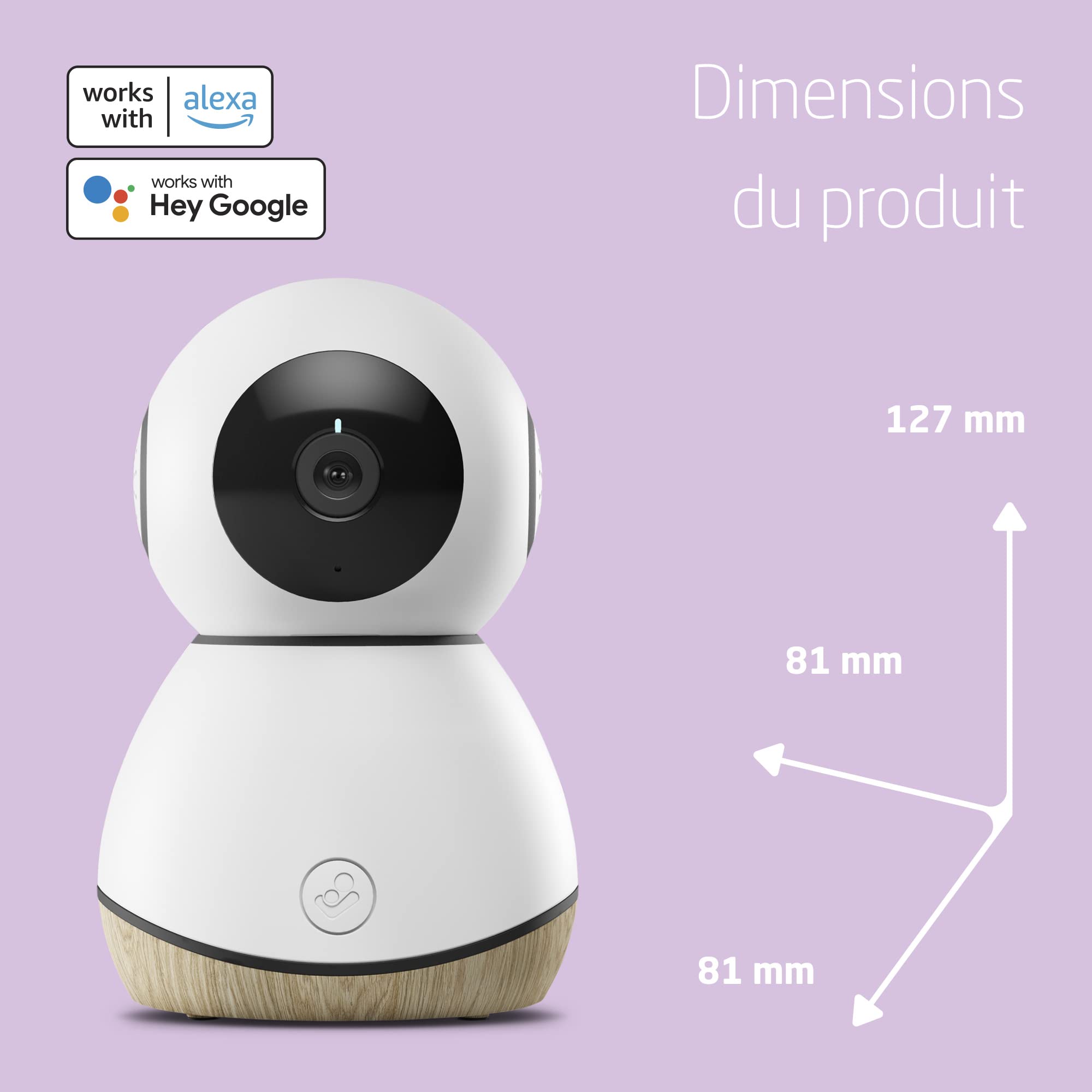 Maxi-Cosi Écoute bébé vidéo See, Écoute bébé vidéo avec caméra (HD 1080p) et audio et Wi-Fi, Diffusion en direct, gamme Connected Home de Maxi-Cosi - Compatible avec Alexa et Google Assistant