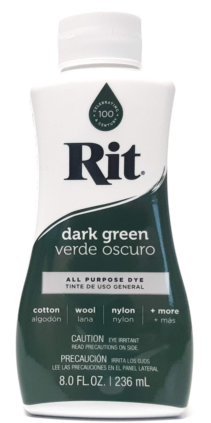 8 fl. oz. Bottle of Rit Fabric Dye - Color = Dark Green