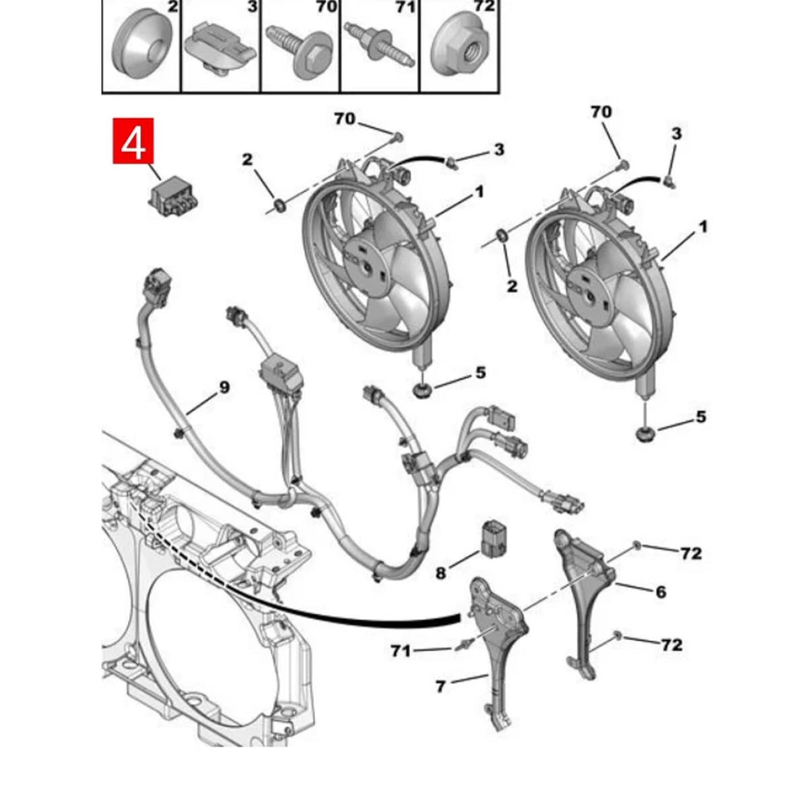 Accessoire automobile pour relais de ventilateur C5 1.8T Installation facile 658830 9687798780 Relais de ventilateur de refroidissement de remplacement Refroidissement du moteur à réponse rapide