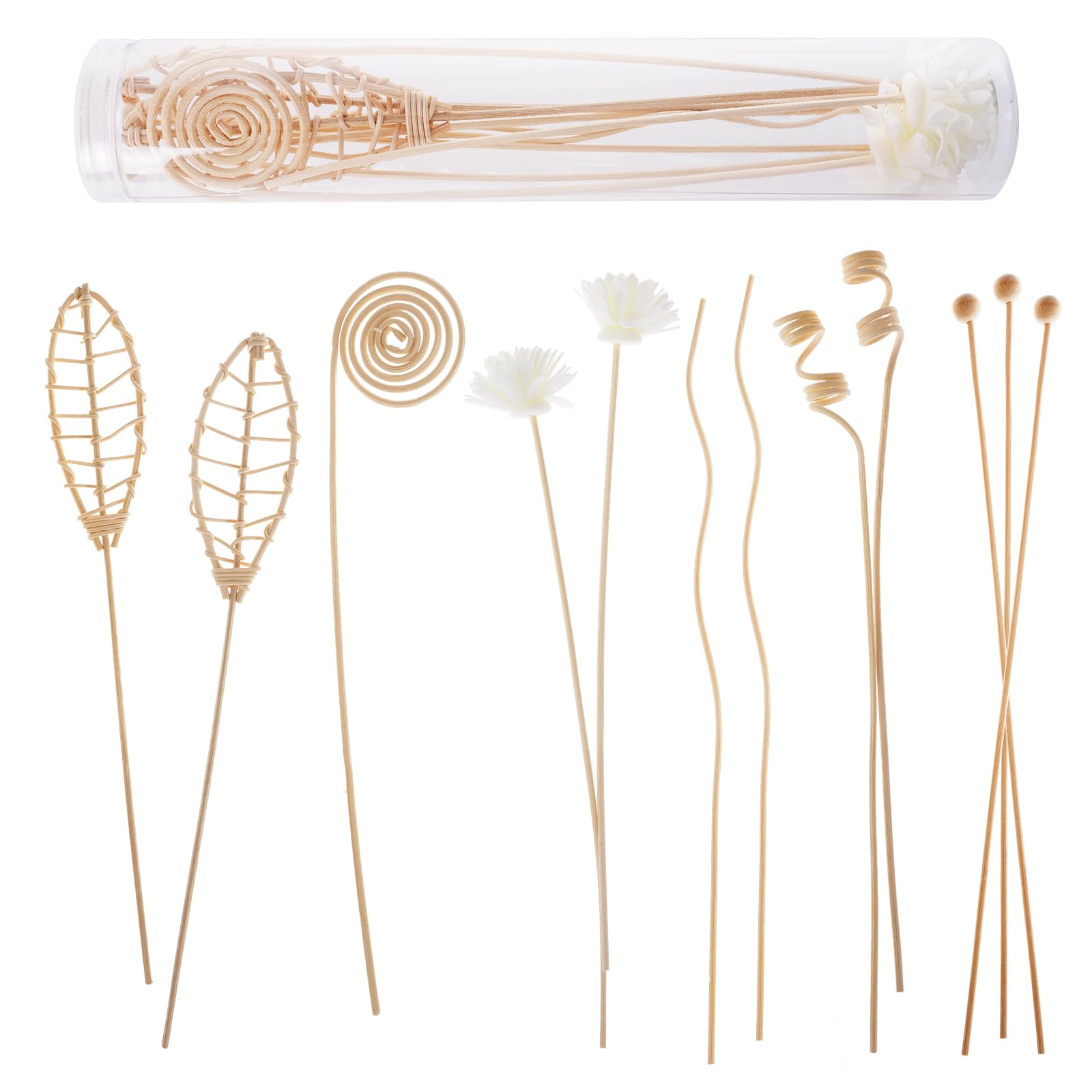 Lot de 12 bâtonnets diffuseurs de parfum en rotin pour décoration de bureau et d'intérieur