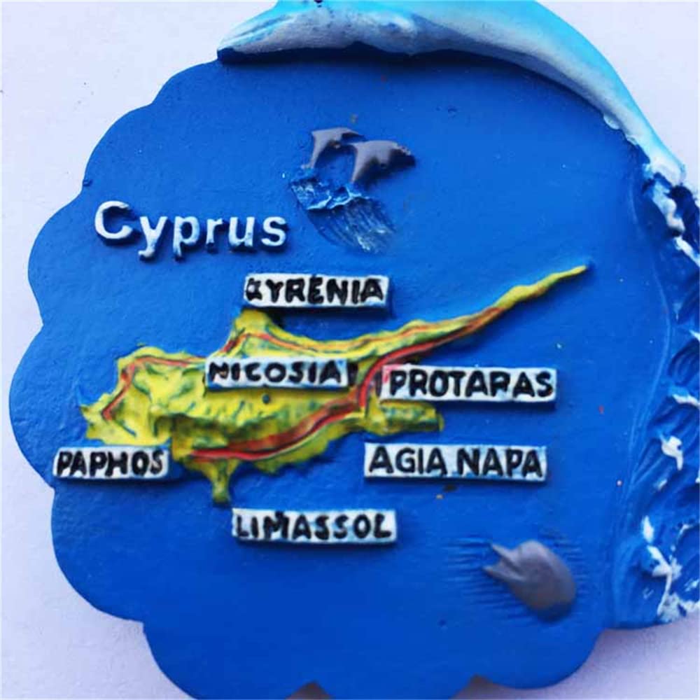 Cipro Lettere 3D Mappa Frigorifero Magnetico Resina Viaggi Souvenirs, Decorazione Casa e Cucina Cipro Frigorifero Collezione Regalo