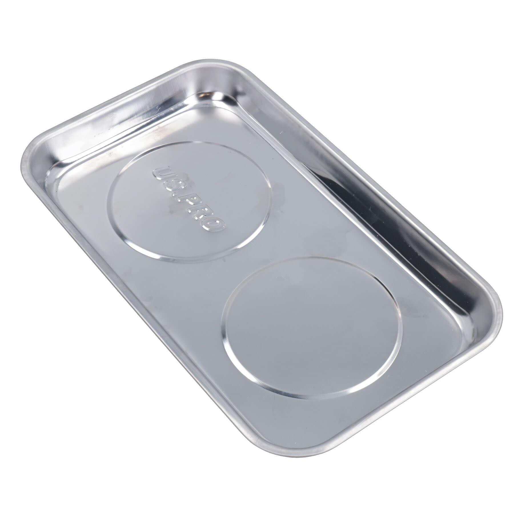 Bandeja de almacenamiento rectangular magnética para piezas, 230 mm x 135 mm, acero inoxidable