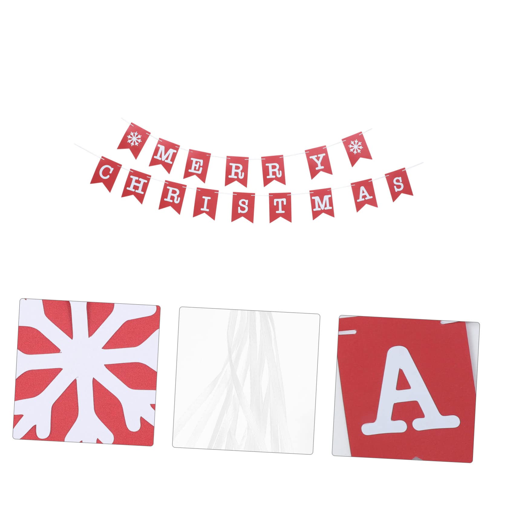 5 Juegos de Bandera de Navidad Guirnaldas Colgantes de Navidad Decoración de Pared de Navidad Pancarta Simple de Navidad Decoraciones Colgantes de Navidad Palabras Diseño Prop Papel Bandera de
