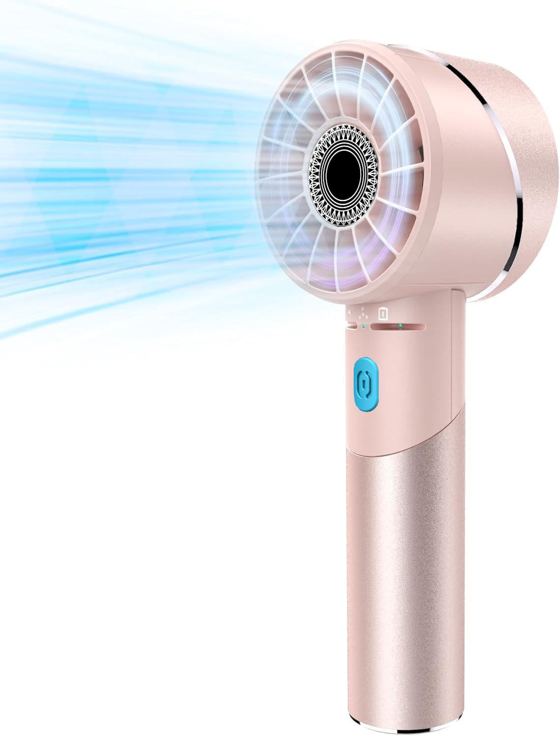 COZOME Handheld Fan, 7000RPM Turbo Portable Fan with 16H Battery, 4-Speed USB Rechargeable Mini Fan, Pink, 5.7x2.1x1.7 inches