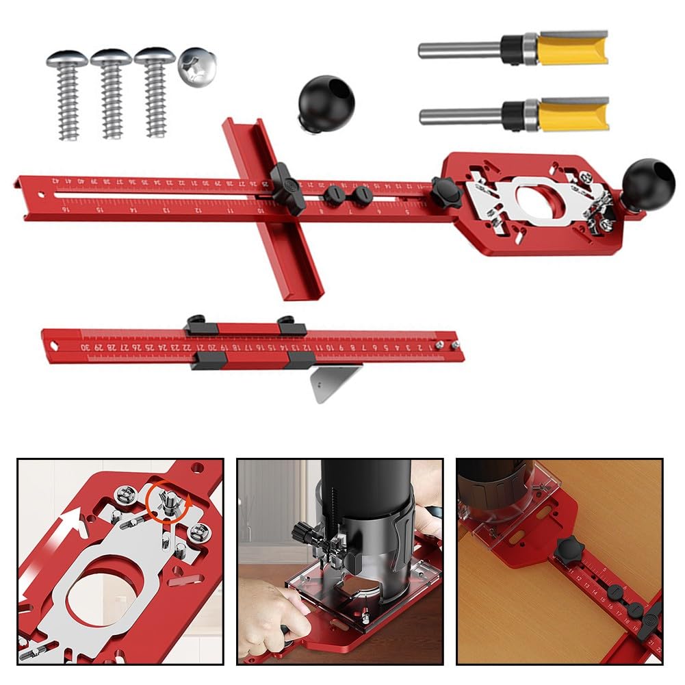 Plantilla de enrutador, base de recortadora, soporte de ranura, guía de aleación de aluminio para carpintería, accesorio de fresado para bandas de bordes, biselado, sujeción de 10-25 mm