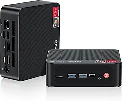 Beelink Mini PC, AMD Ryzen 7 5825U (8C/16T, até 4,5GHz), 16GB DDR4 RAM 500GB NVMe SSD, SER5 Pro Mini Computer Suporte 4K @60Hz Triple Display/WiFi6/BT5.2/DP+HDMI/USB3.2/Tipo-C