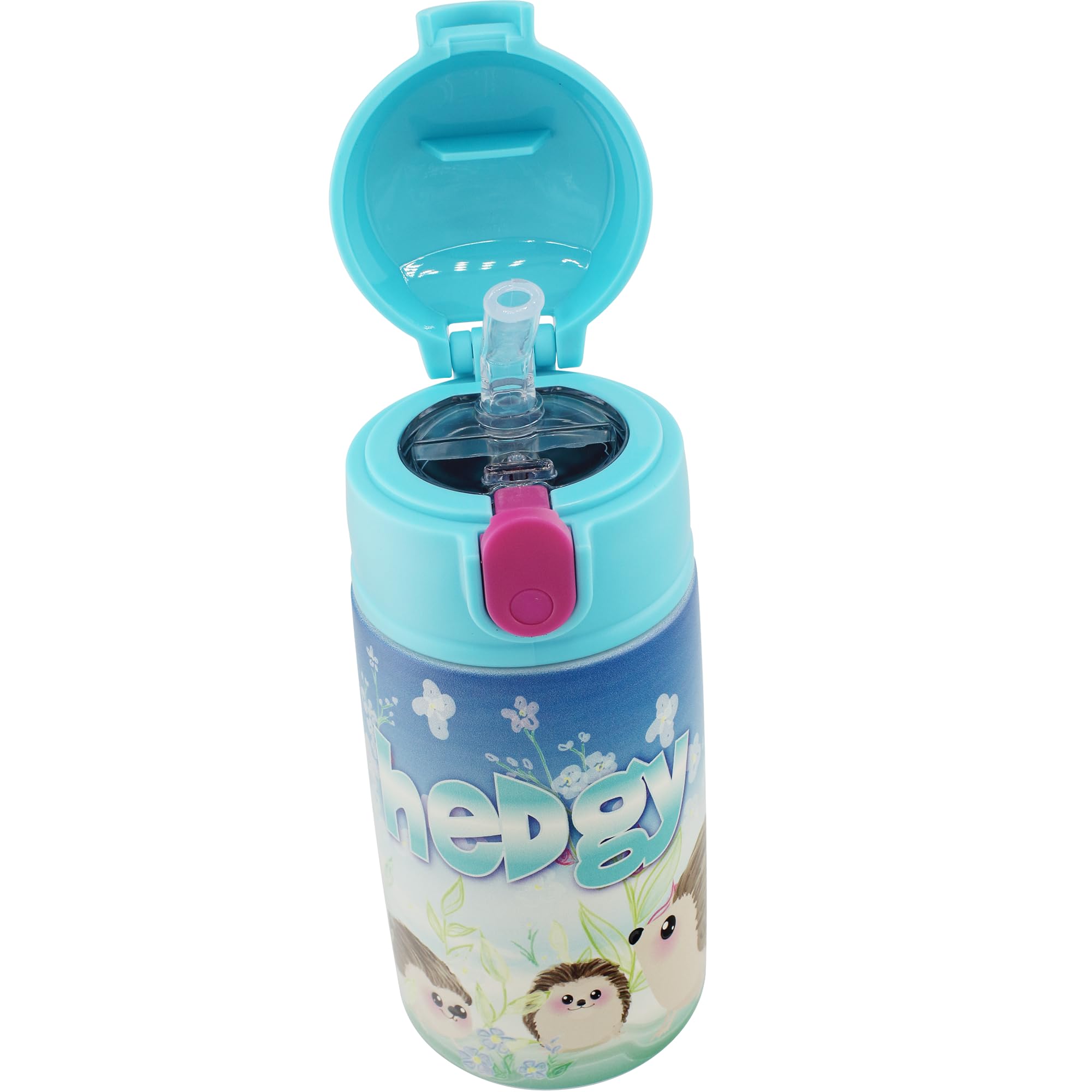 SRM Entertainment Stainless Steel Water Bottle with Straw Lid, Tumbler with Straw Spout and Flip Top Spill-Safe Lid, Travel Cup for Water, Milk, Juice