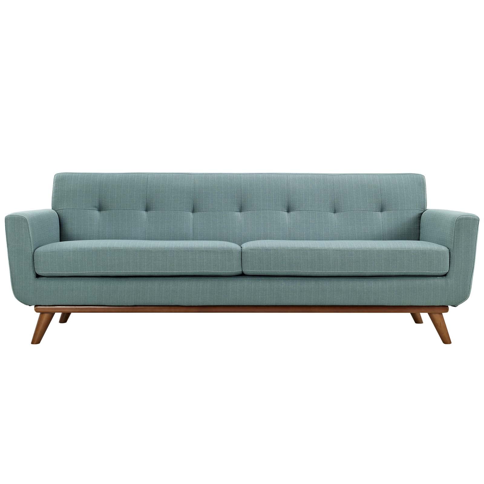 Modway Engage Mid-Century Modern Upholstered Fabric Sofa in Laguna