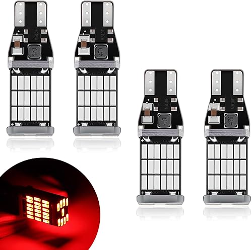 4 luces LED de freno 921 912, T15 45SMD-4014, bombillas de luz de marcha atrás, 906 W16W sin errores, bombilla LED superbrillante, repuesto para