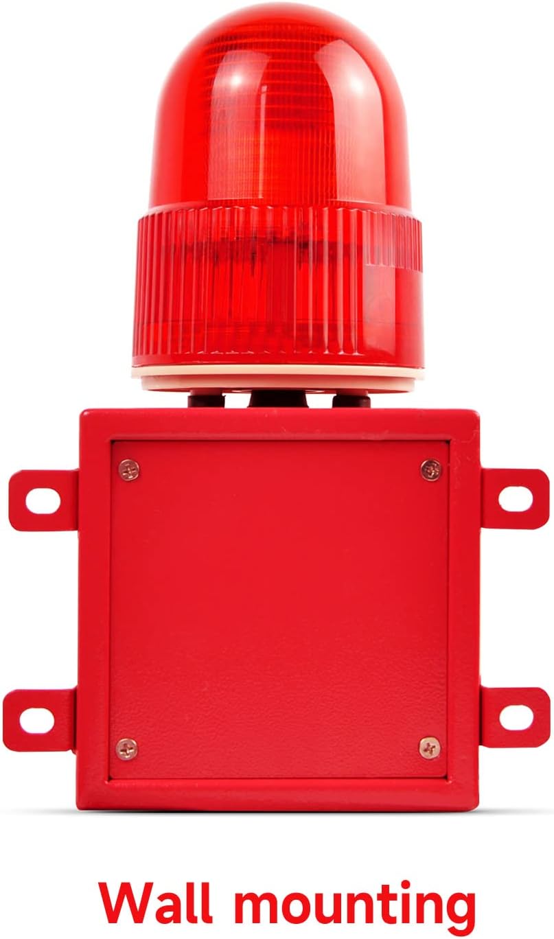 Industrial Sound and Light Alarm - LED Strobe Warning Light Loud Horn Outdoor Security Siren 25W 120dB DC12V