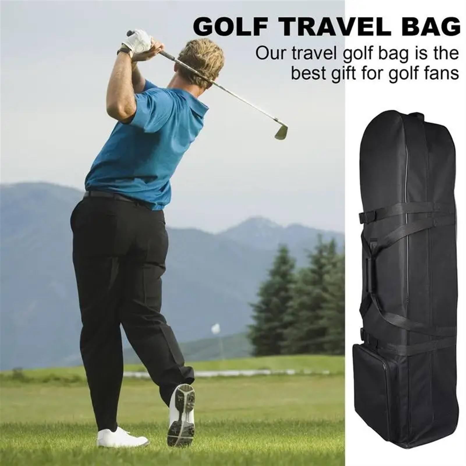 Golf Reisetasche Reise-Golftaschen mit Rädern for Fluggesellschaften Faltbare Oxford Aviation Bag Haltbarkeit Golfschlägertaschen Golfzubehör Aufbewahrungstasche Golf Travel Bag