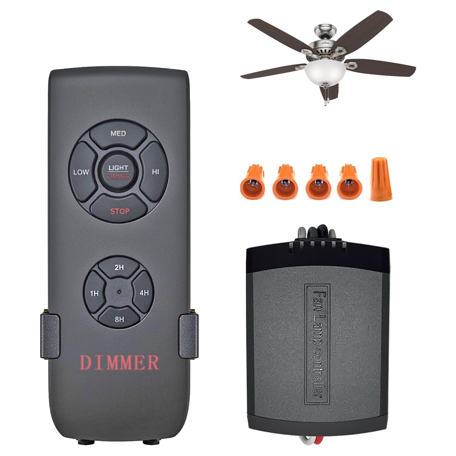 Humpptom Ceiling Fan Remote Control Kit, 4-in-1 Universal Ceiling Fan Remote Control with Dimmer Function for Hunter/Harbor Breeze/Westinghouse/Honeywell Ceiling Fan