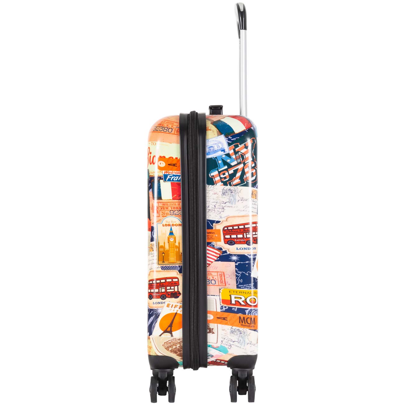 Flight Knight Hard Case Printed Luggage Suitable for easyJet, British Airways, Ryanair 55 x 35 x 20 cm Travel Cabin Bag Suitcase New York London World Aztec