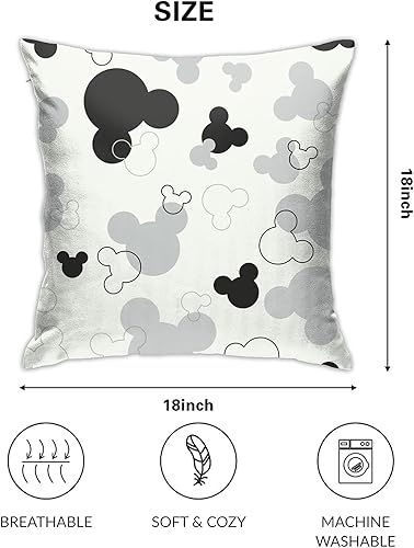 Miniatura 2 de Paquete de 2 bonitas fundas de almohada de dibujos animados estándar para sofá, cama, fundas decorativas para el hogar, 18 x 18 pulgadas (colorido 1)