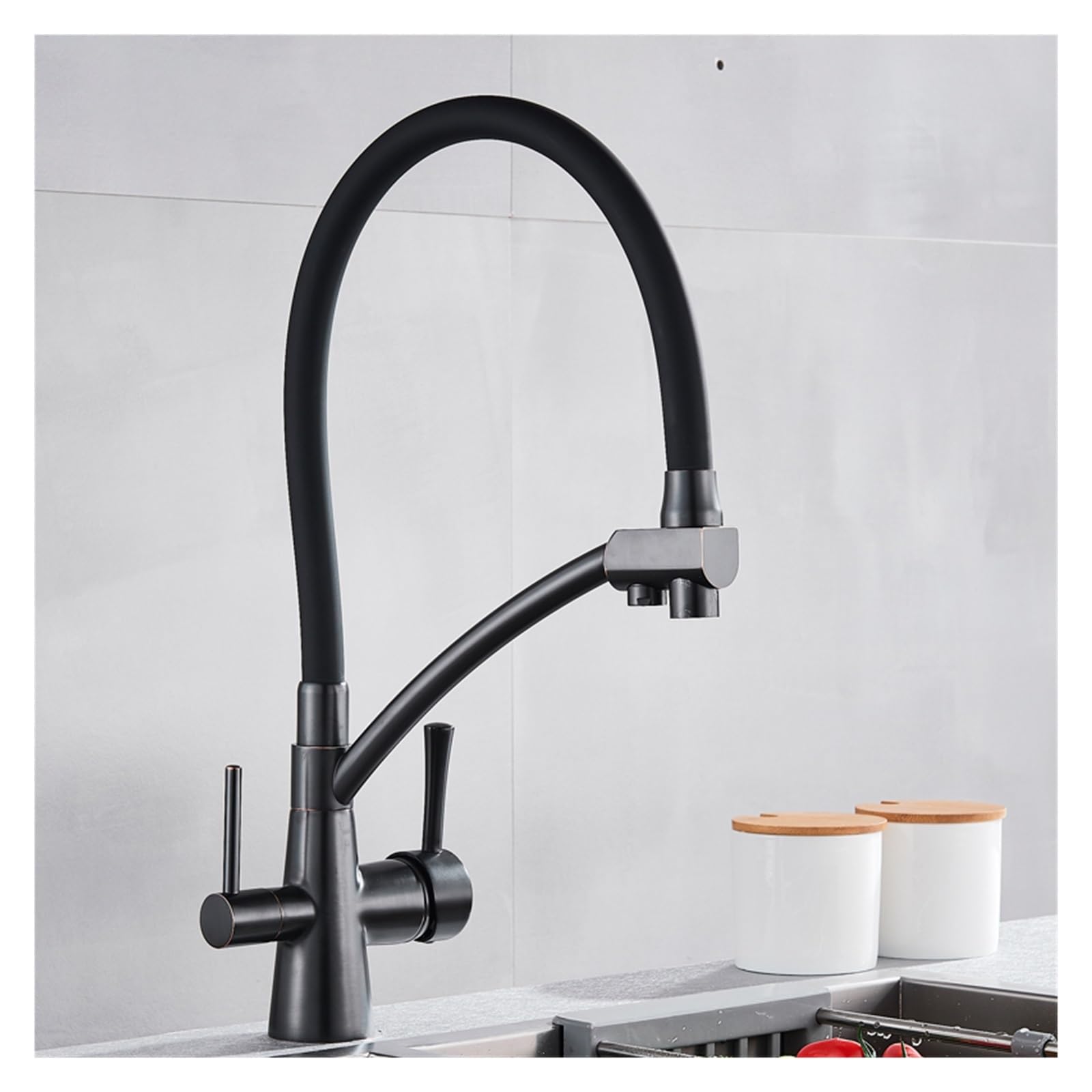 Robinet de purification à double poignée pour eau saine en cuisine