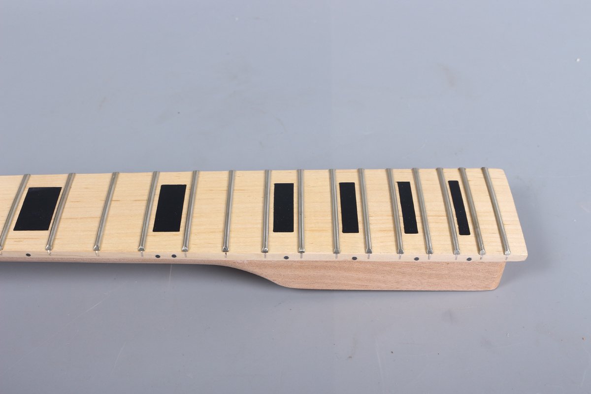 Wymiana gryfu gitary elektrycznej 22 progów 24,75 cala DIY gitara Paddle Head klonowe drewno mahoniowe