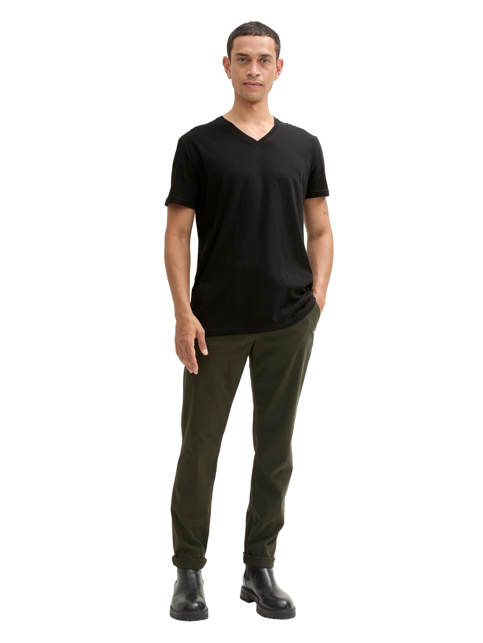 Tom Tailor Mężczyźni Basic T-Shirt, 29999 - Czarny, 3XL