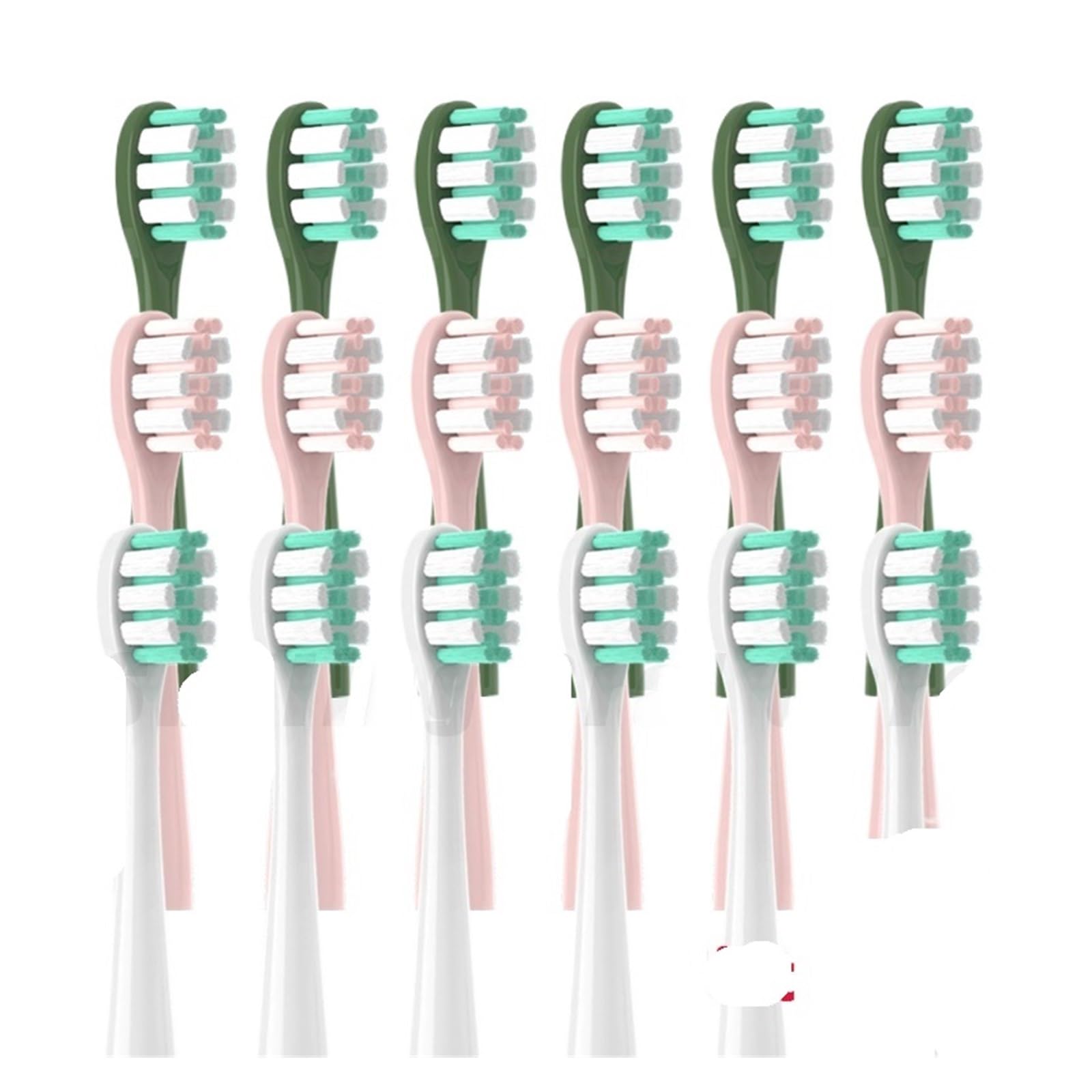 Confezione da 6/12 testine di ricambio for spazzolino elettrico con setole morbide e copertura antipolvere(12PCS White)