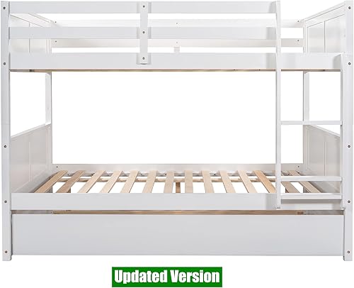 Miniatura 32 de Litera convertible de madera maciza más fuerte y segura de tamaño matrimonial sobre matrimonial con nido, base de litera gruesa más estable, litera