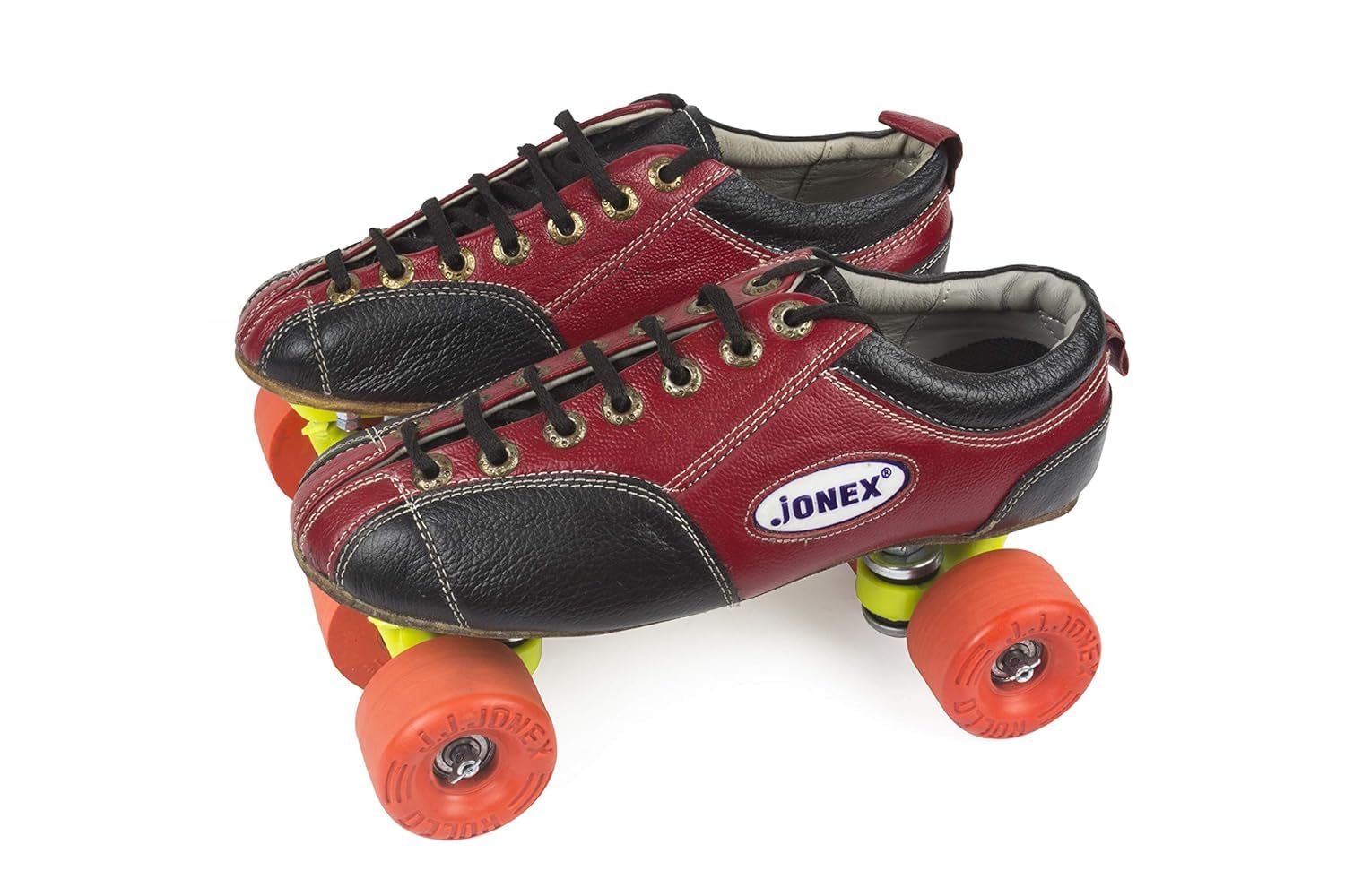Quad Roller Skates Shoes for Adults, Leather Skating Shoes with 66mm Rubber Wheels, Professional Rink & Outdoor Skates, Lace-Up Fit (Black Red) (6 UK)-image-16