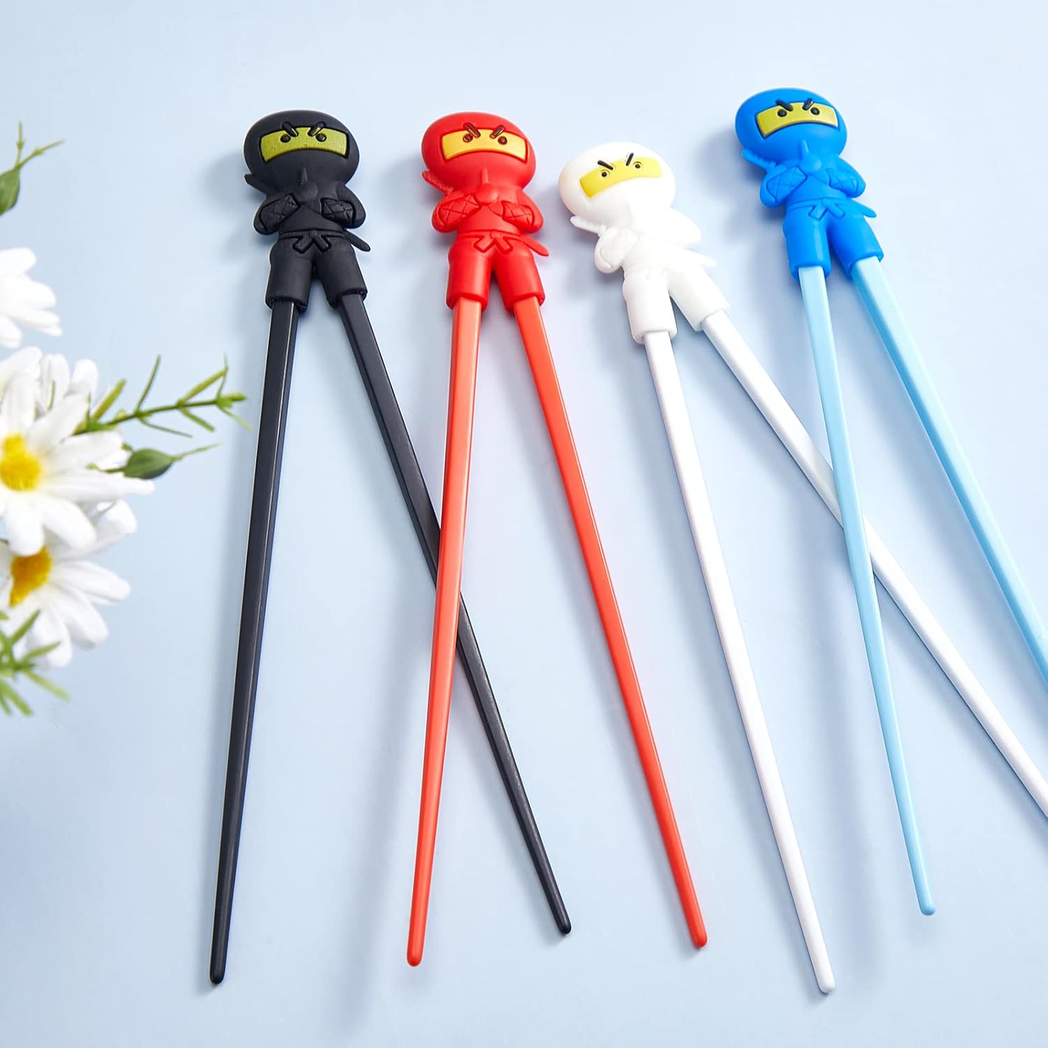 Nuanchu 4 Pairs Ninja Training Chopsticks for Kids Adults Toddlers