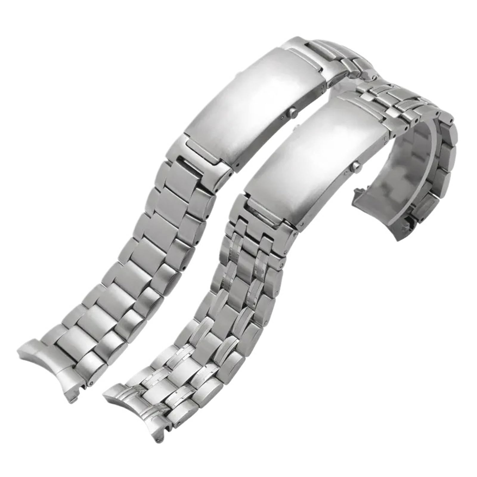 Genérico Correa de reloj de acero inoxidable plateada de repuesto, compatible con la serie Seamaster 007.