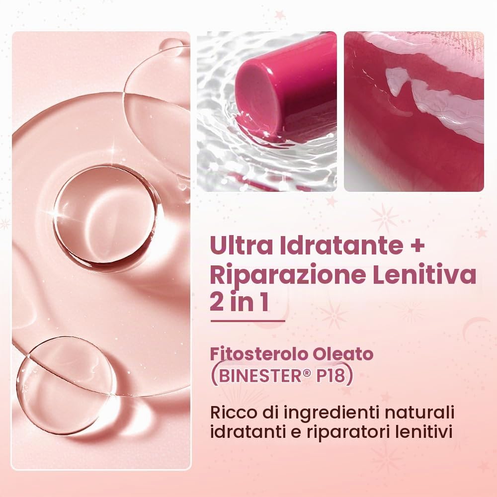 CATKIN 3pcs Gloss Tinted Lip Balm Set, 2 in 1 Rossetto e Balsamo Labbra, Burrocacao Labbra Colorato, Formula Volumizzante e Leggero, Idratante, Essenza Vegetale, Lenitivo e Riparatore, 3.4g
