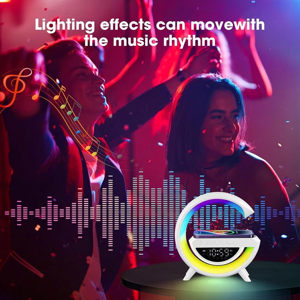 Altavoz Bluetooth Lámpara de Cabecera Luz de Atmósfera con Sincronización de Música Iluminación Nocturna Regulable Interruptor de Botón RGB Portátil para Dormitorio