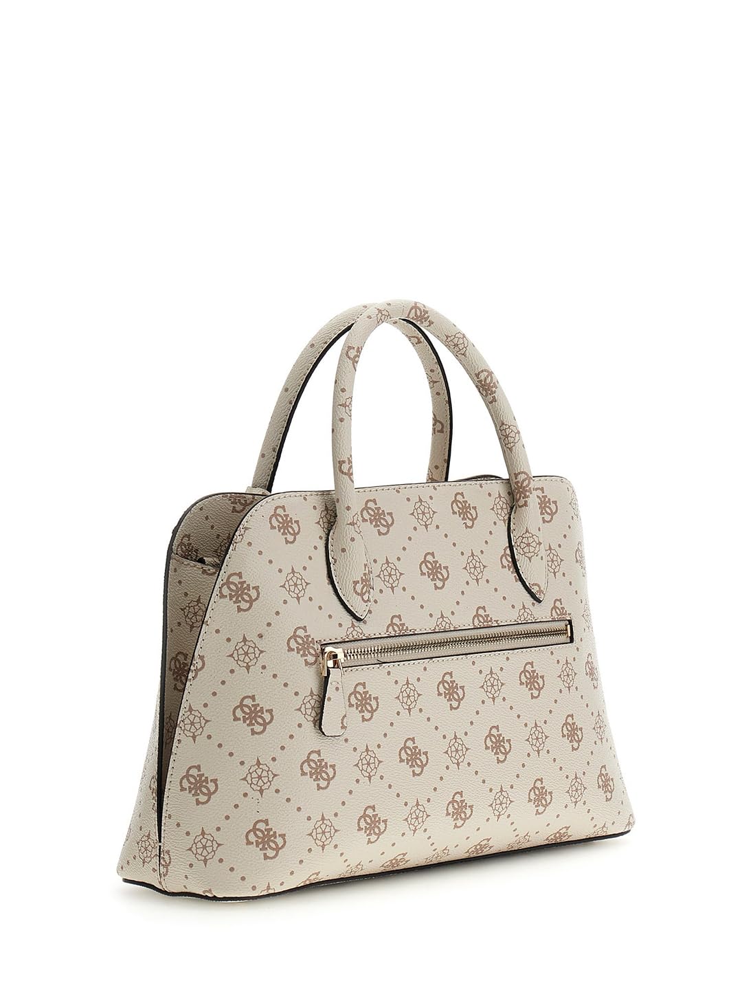 GUESS bolso bandolera Emelie Logo Two Comp Satchel Vanilla Logo crema