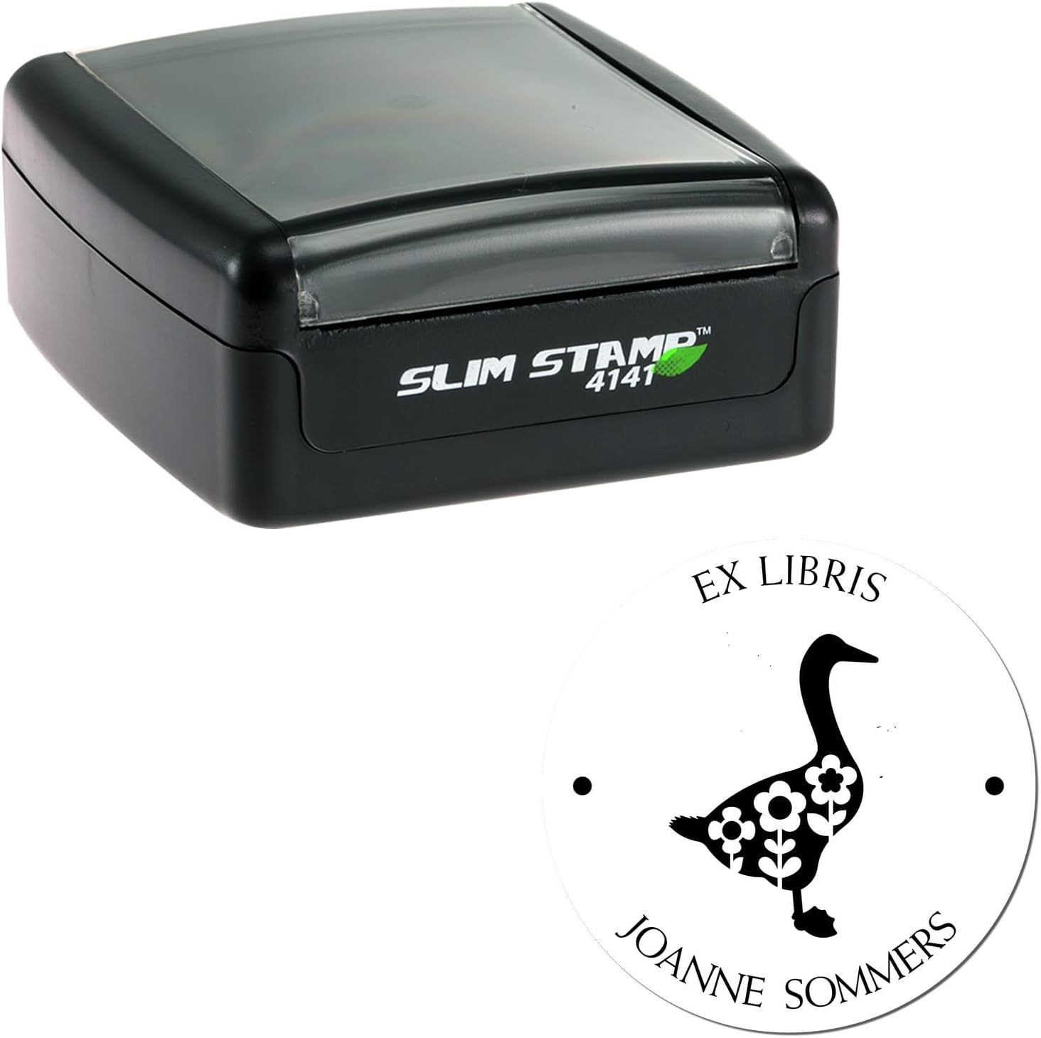 Personalized Book Belongs to Stamp for Kids - Pre-Inked Duck Design Custom Name Stamper for School Supplies & Art Projects - Customized Book Ownership Stamp for Children's Books & Supplies - 1-5/8"