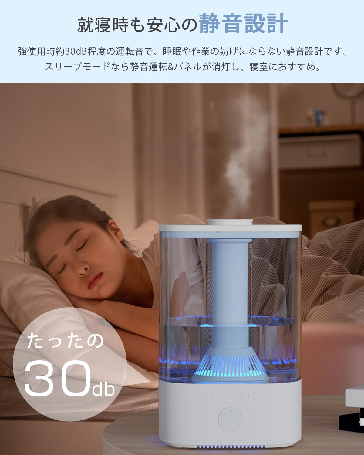 Amazon.co.jp: peipai 加湿器 卓上 超音波式 3.5L 大容量 最大18畳対応 