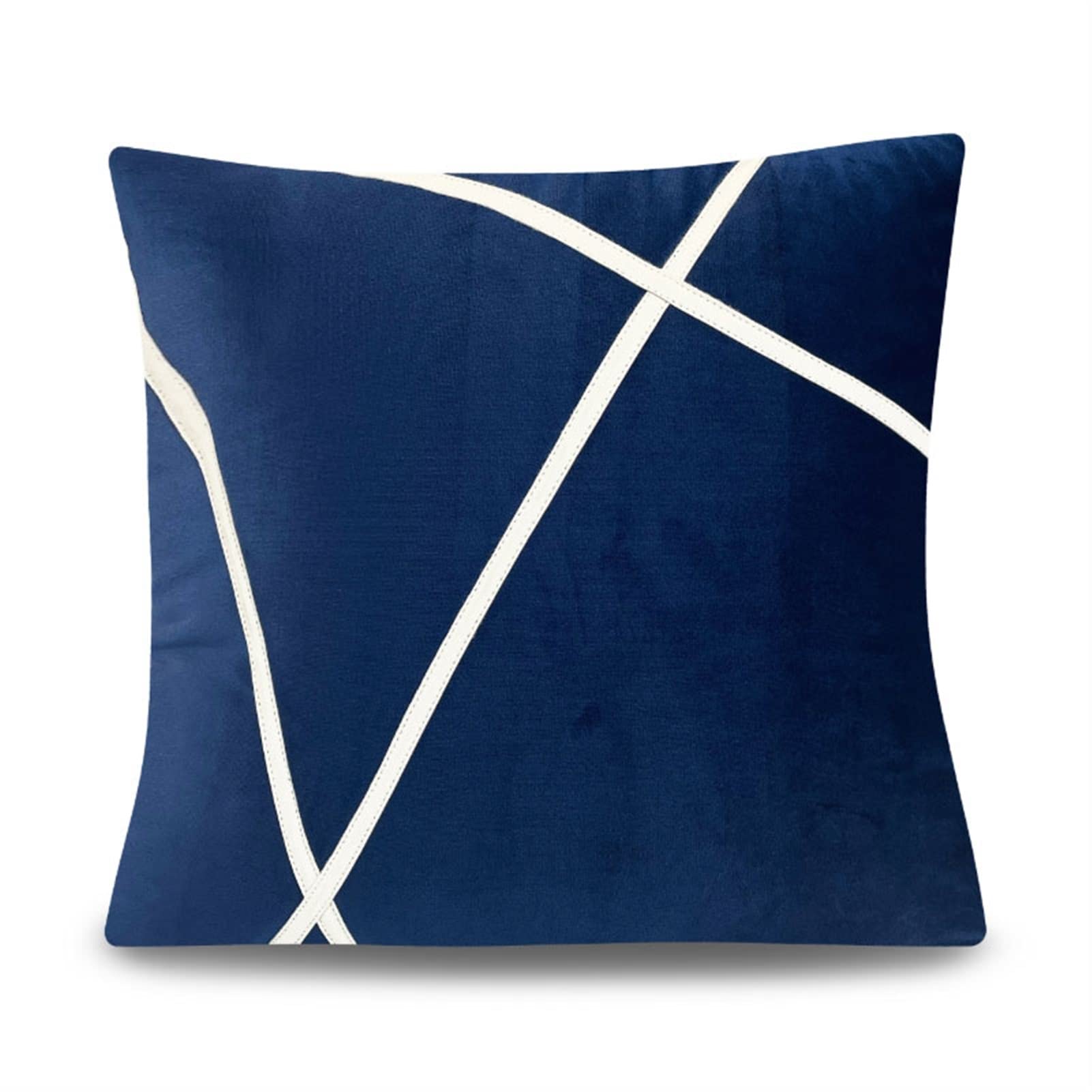 HOUMEL Decorative Pillow Covers 45cm X 45cm White And Blue Pillowcases Square Throw Pillow Covers With Filling Home Decor For Sofa Car Bedroom 18x18 Inch 517 (Color : With inner, Size : 45x45cm)