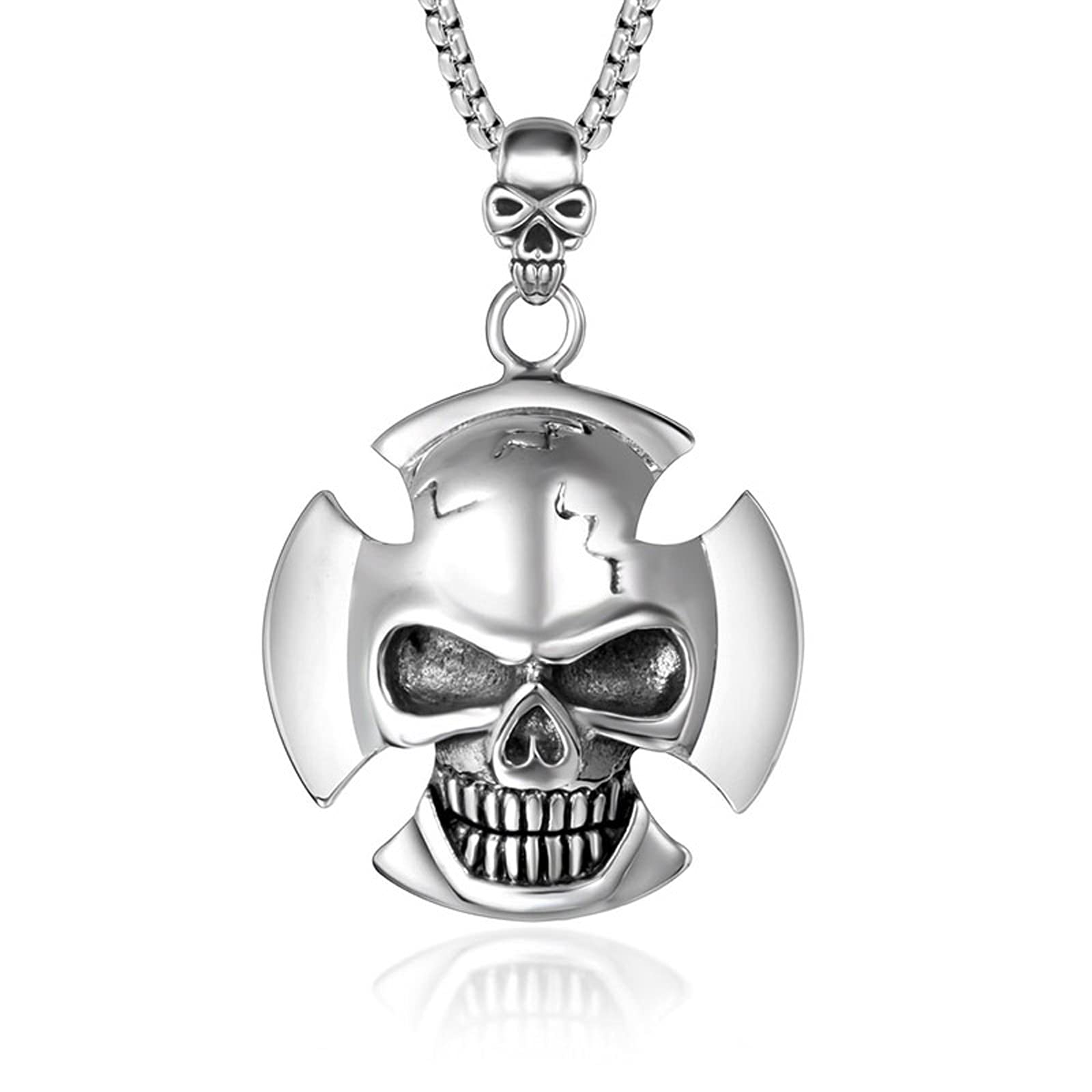 Pendentif personnalisé skull emballage soigné cadeau idéal anniversaire rock