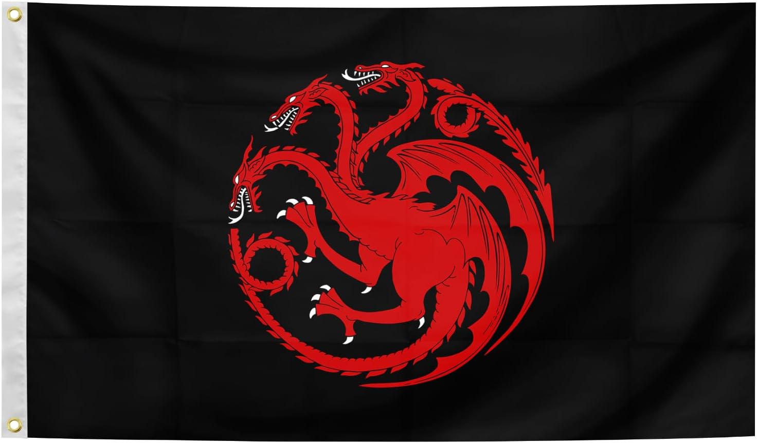 House Flag Targaryen Tapestry Decoration with 2 Brass Grommets 3x5 Ft for College Dorm Room Decor,Outdoor Bedroom Decor, black