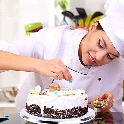 Miniatura 7 de Uten Soporte para pastel de aluminio de 12 pulgadas, plato giratorio para pasteles, giratorio de pastel, soporte de exhibición decorativo, fácil de