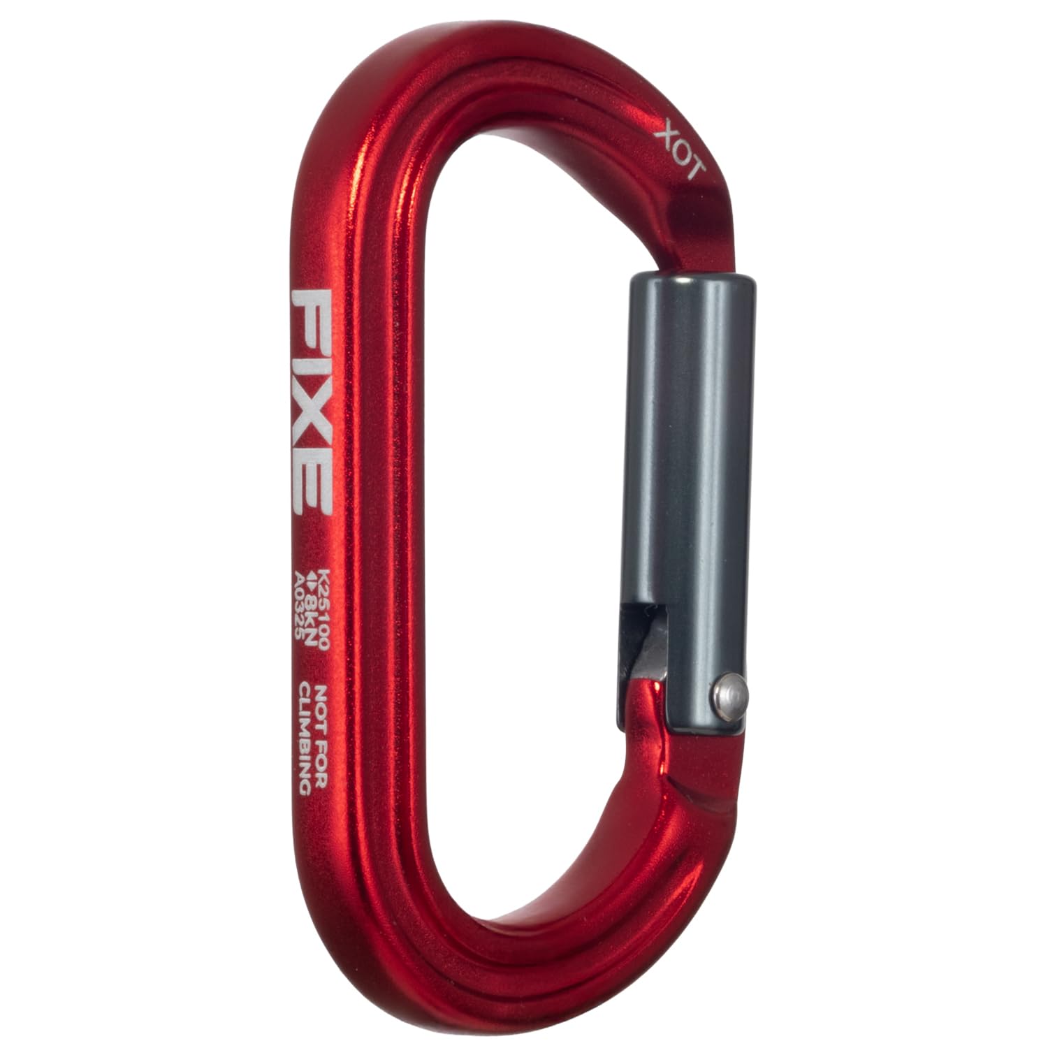 FIXE - Mosquetón Auxiliar Xot de Aluminio 7075 con Cierre Keylock - Ligero y Práctico para Equipamiento Auxiliar - Resistencia 8 kN - Color Rojo