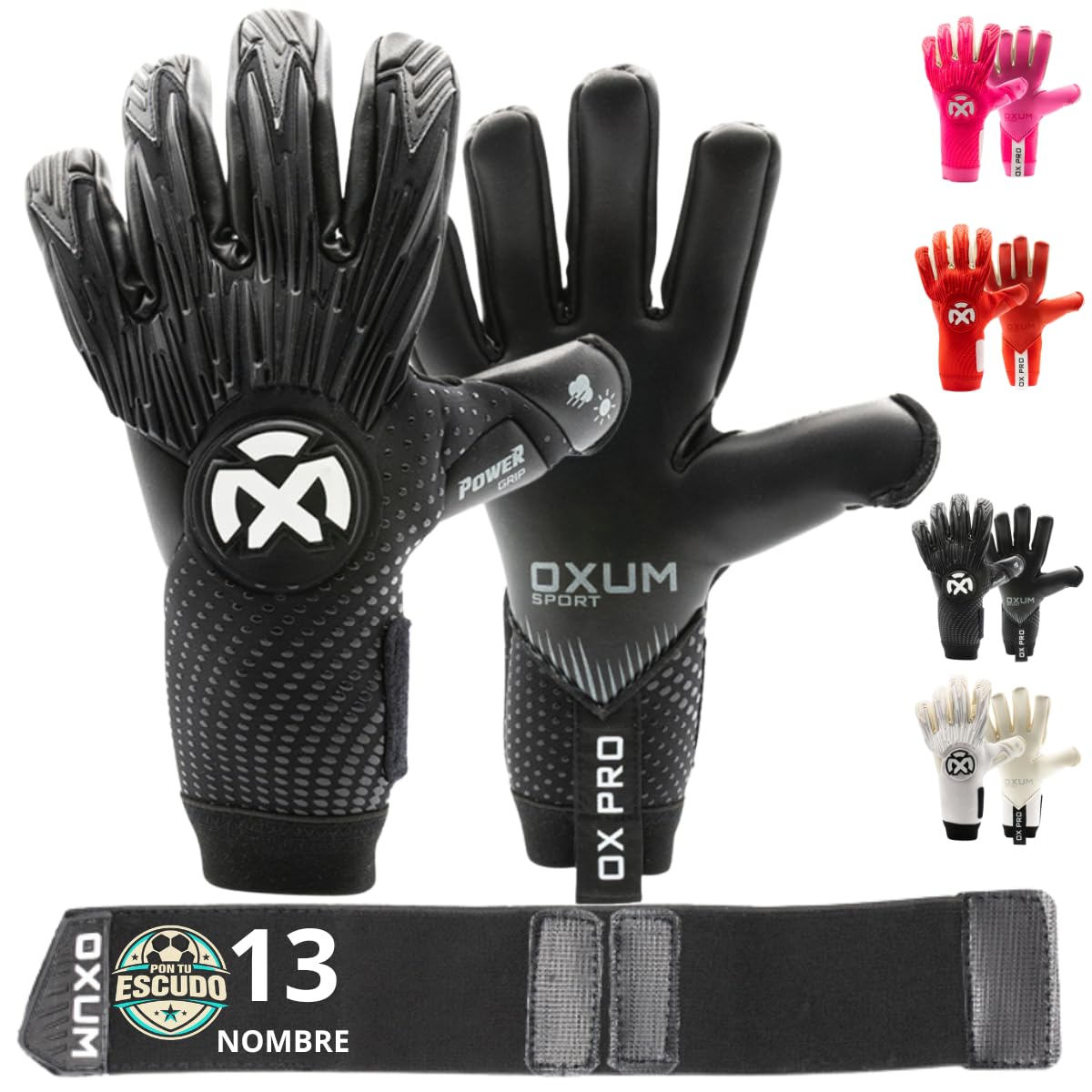 OXUM Guantes de Portero OX Pro para Adultos – Guantes de fútbol de Alto Rendimiento con tecnología Avanzada, Resistentes, con un Agarre Superior y Gran Comodidad.