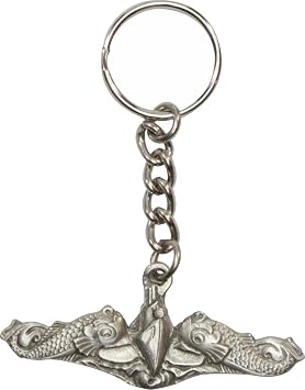 MilitaryBest Submarine Insignia Silver Dolphin Key Chain