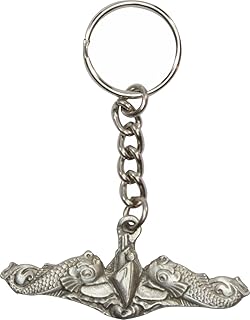 MilitaryBest Submarine Insignia Silver Dolphin Key Chain