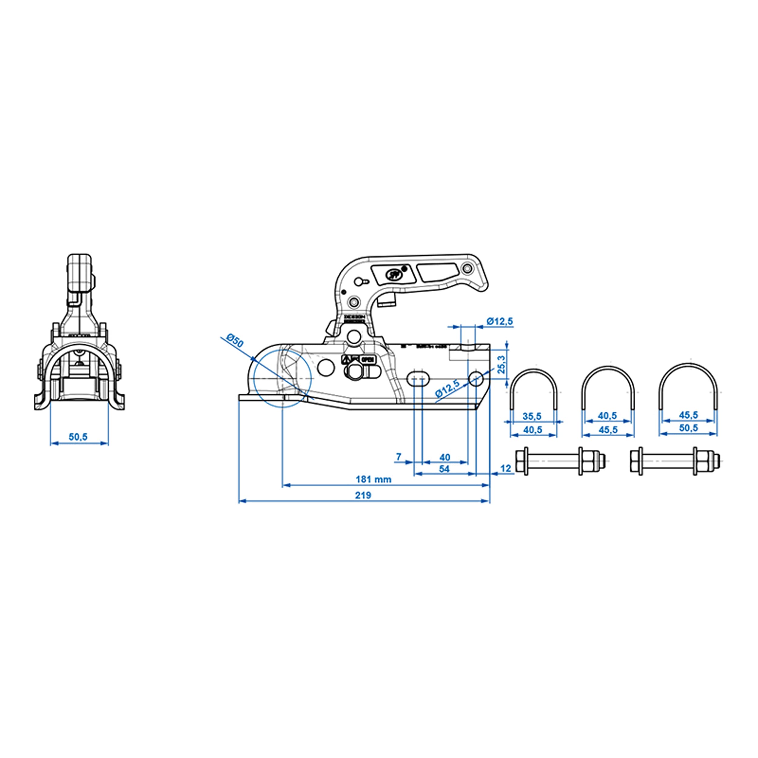 Generisch Zugkugelkupplung - Kugelkupplung - Kupplung - Zugmaul - 2300kg - Universal SPP