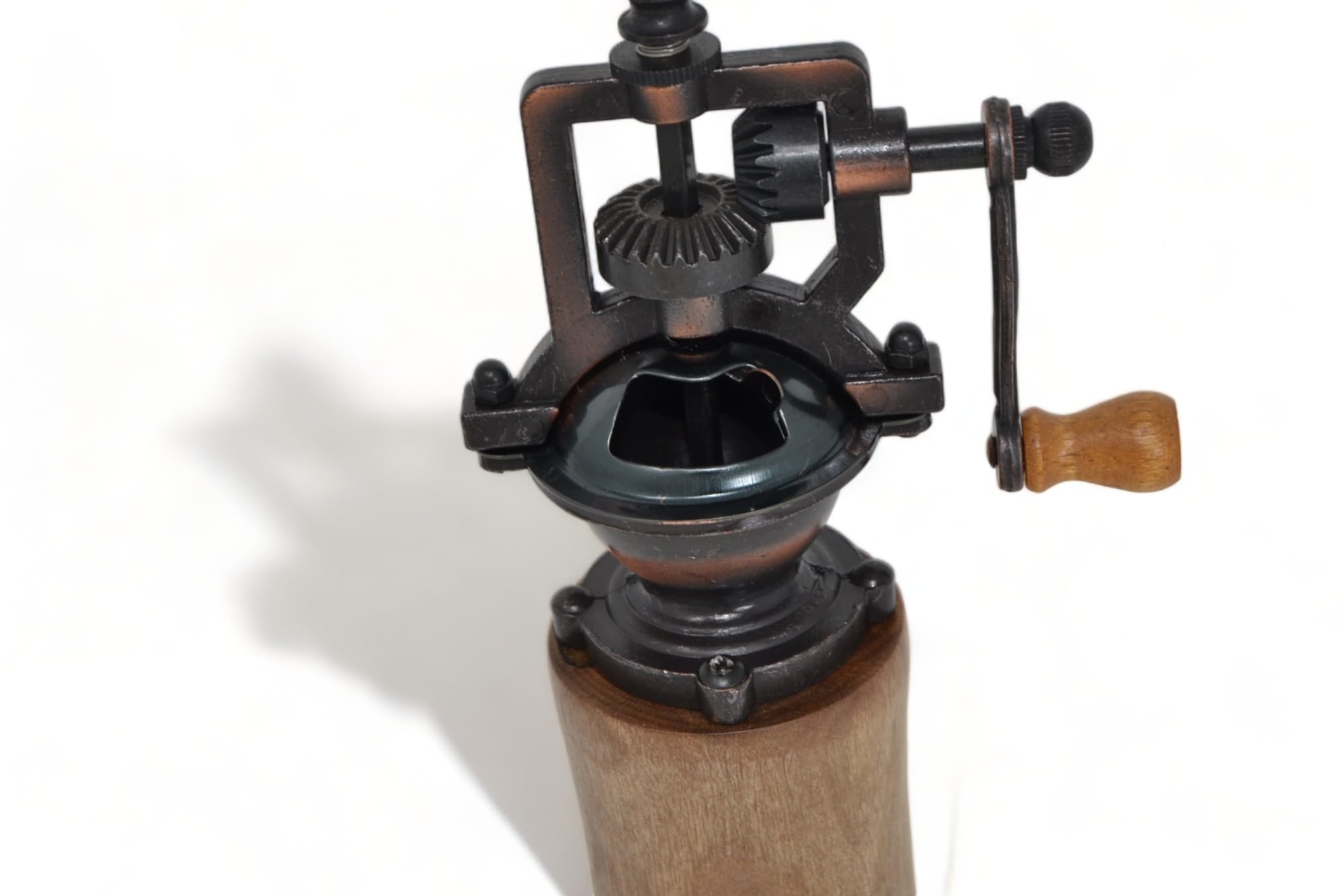 Holz Gewürzmühle - Gewürzmühle - mit Kurbel - Walnuss Geschenk handmade - Pfeffermühle - Salzmühle Unikat Mahlgrad einstellbar Geschenkidee Antik-Optik Nussholz - Küchenaccessoire aus Holz