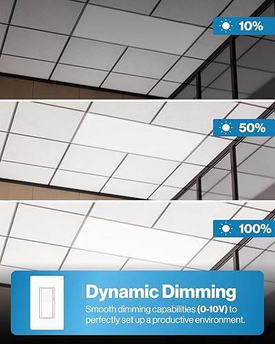 Miniatura 7 de Sunco - Paquete de 20 lámparas LED de 2 x 4 para techo de oficina, 6500 LM, características seleccionables, 30W/40W/50W, 4000K/5000K/6000K,