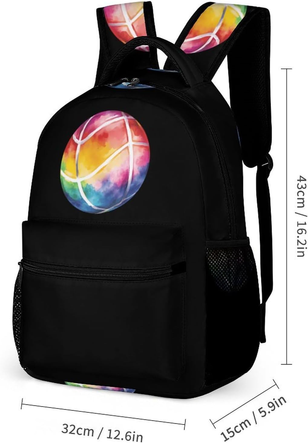 Volleyball Ball Tie-dye Laptop Backpack Lightweight Computer Bag Travel Daypack for Work Business