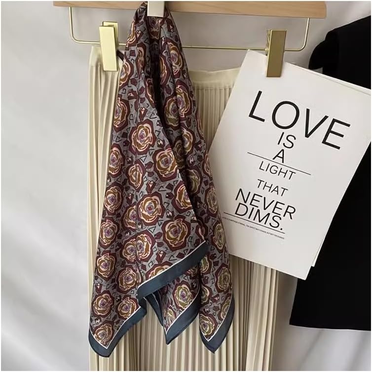 100% Mulberry Silk Scarf 25.6"x25.6" Square Women Neckerchief Headscarf - Lightweight Neck Scarf Gift Packed - Image 6