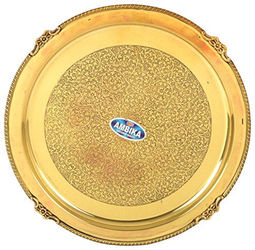 Image of Ambika Brass Dinner Set, 7-Piece, Service for 1, Gold
