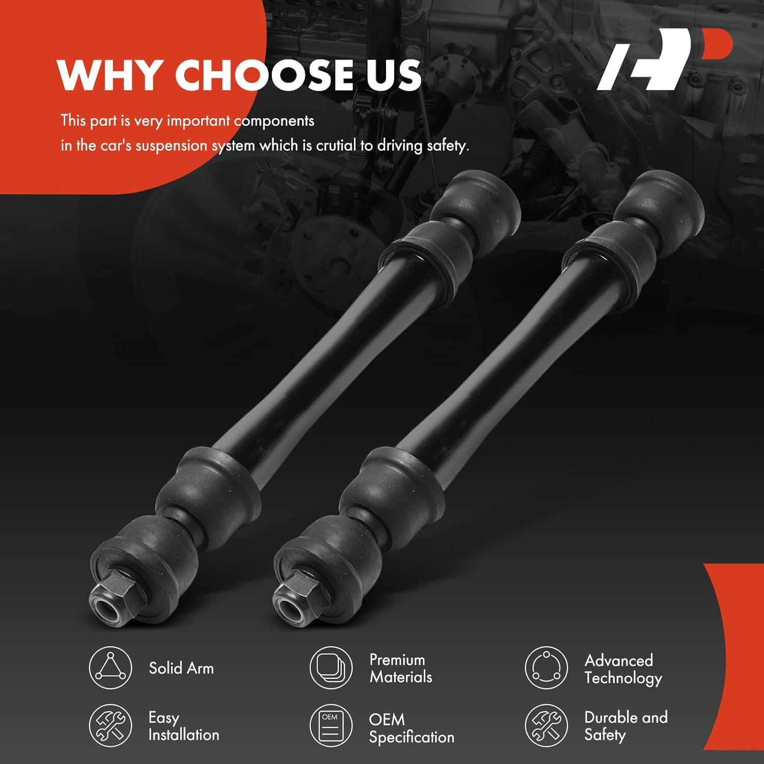 A-Premium 2 x Front Sway Bar Links Stabilizer Bar Links, Compatible with Chevrolet Colorado 2015-2021, Suburban 3500 HD 2016-2019 & GMC Canyon 2015-2021